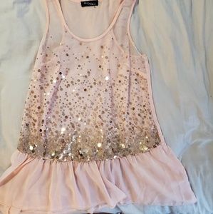 Sheer Pink Sequin Tunic
